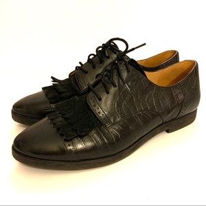 Enzo Angolini | Black Leather Oxford Loafers